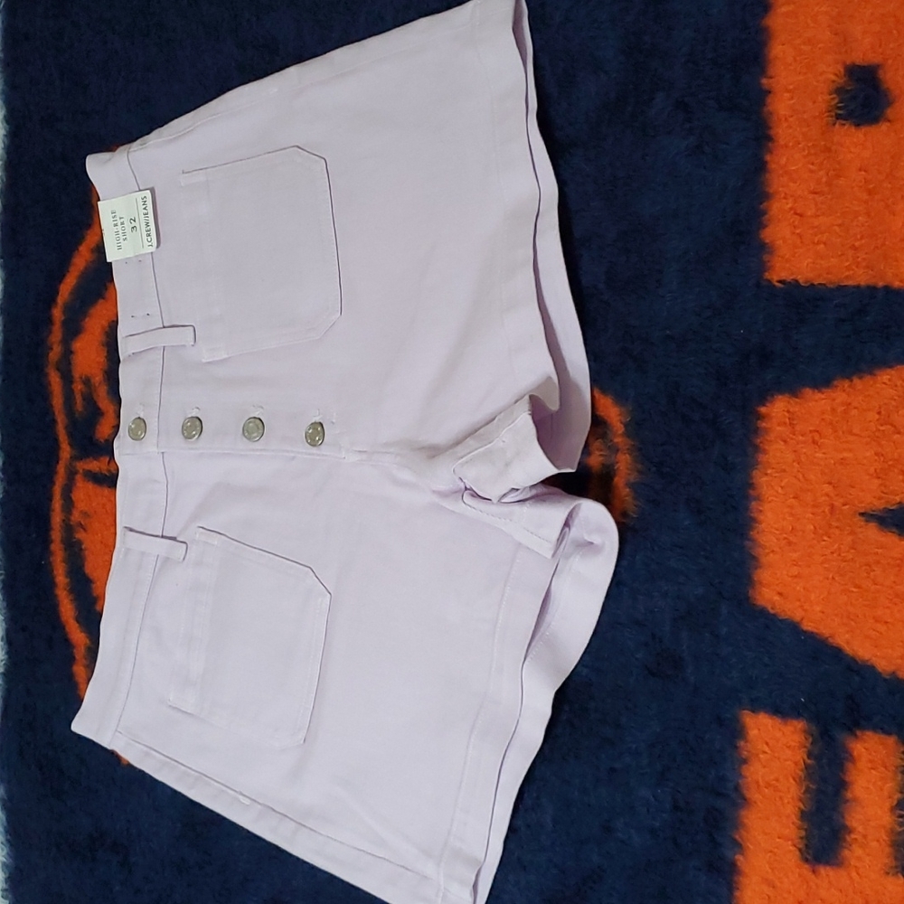 J. Crew Jeans Hight Rise button front Short 32 Pink NWT